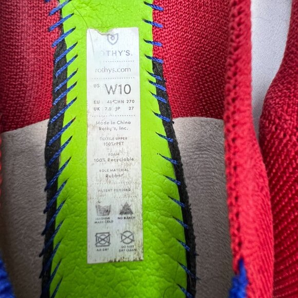 Rothys The Point Flats Ballet Slip On Woven Casual Shoe Red 10 Comfort Slip Ons - Picture 11 of 16